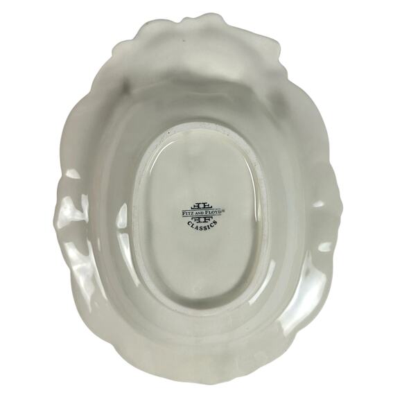 Fitz and Floyd Classics Christmas Florentine Oval Bowl 10” x 8” in Box-Excellent - Picture 8 of 11